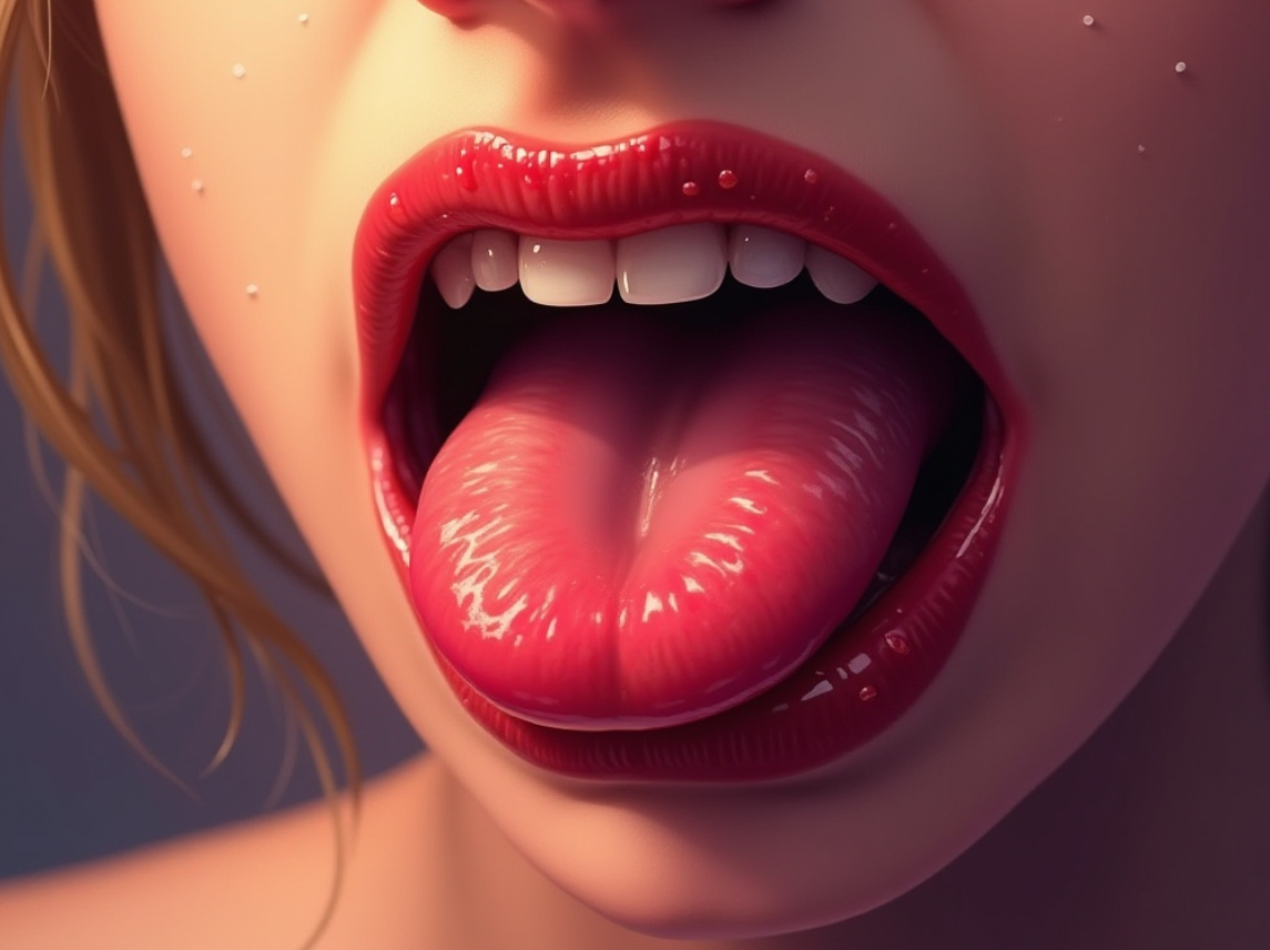 혀 내밀고 있는 사진