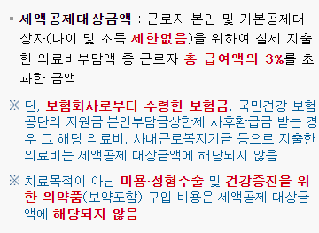 연말정산 의료비공제 계산법