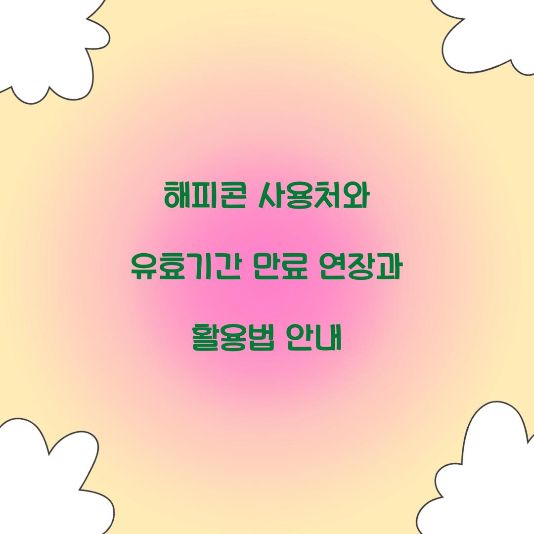 해피콘 사용처와 유효기간
