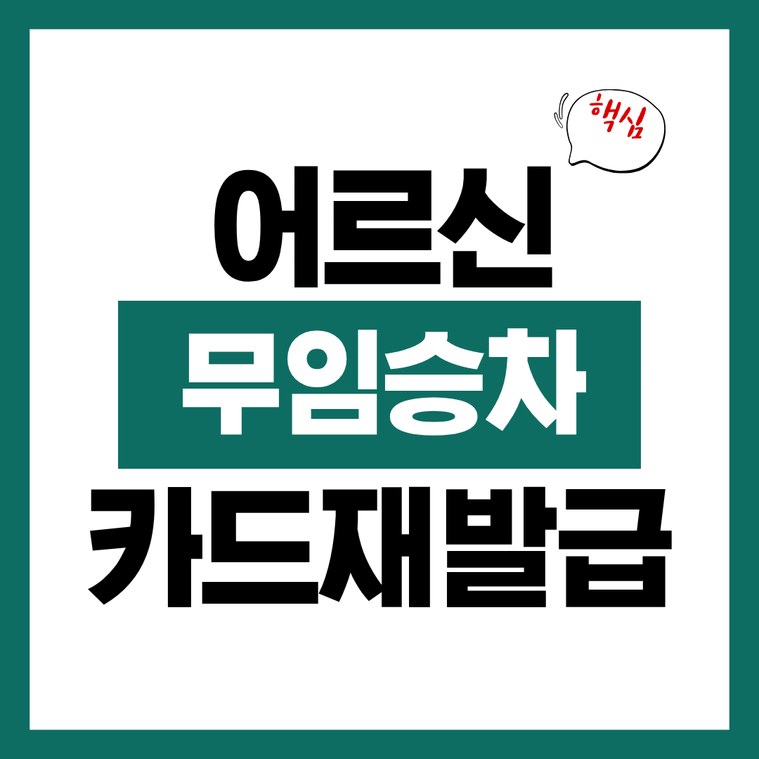 어르신 무임승차 교통카드 분실 재발급 방법에 대해 알아보고 바로 재발급받기