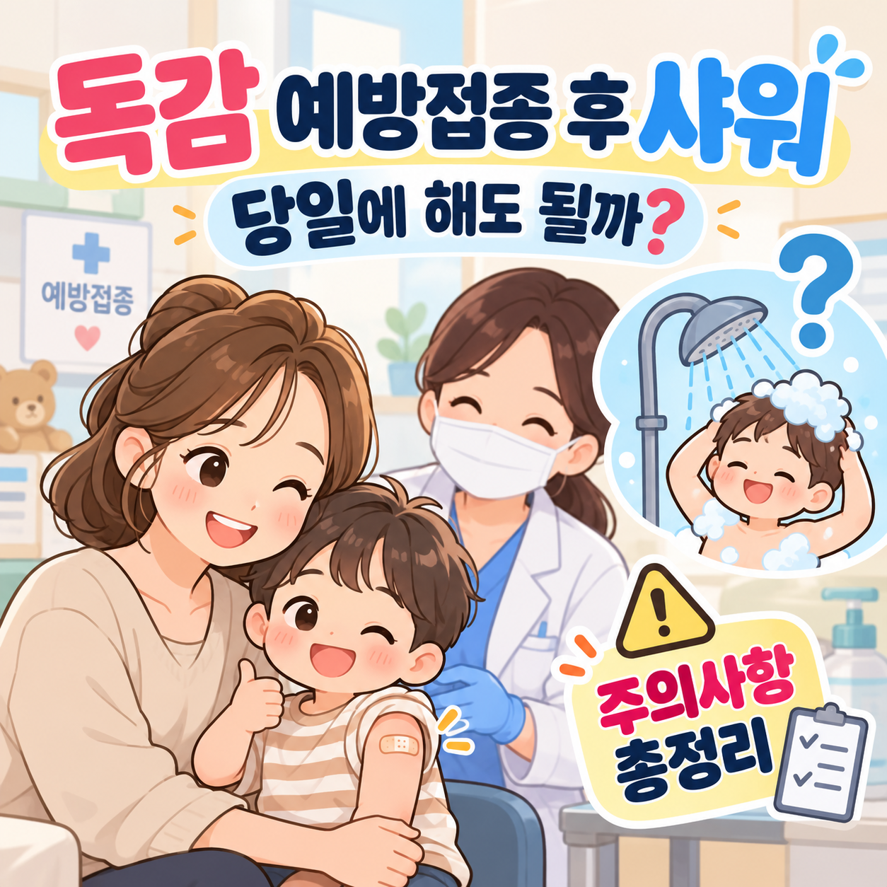 독감접종후샤워