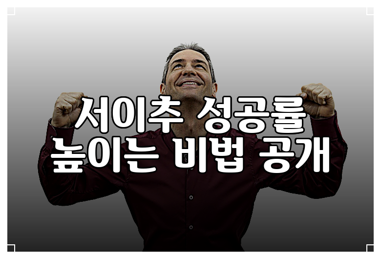 서이추 성공률 높이는 비법 공개