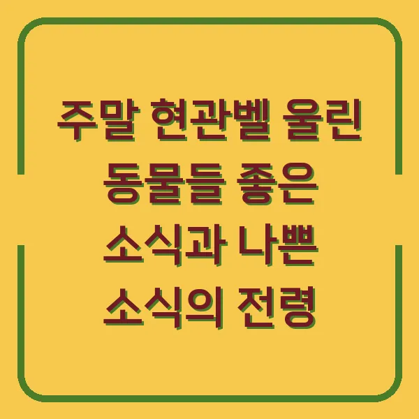 주말 현관벨 울린 동물들 좋은 소식과 나쁜 소식의 전령
