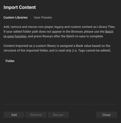 가져온 콘텐츠 관리