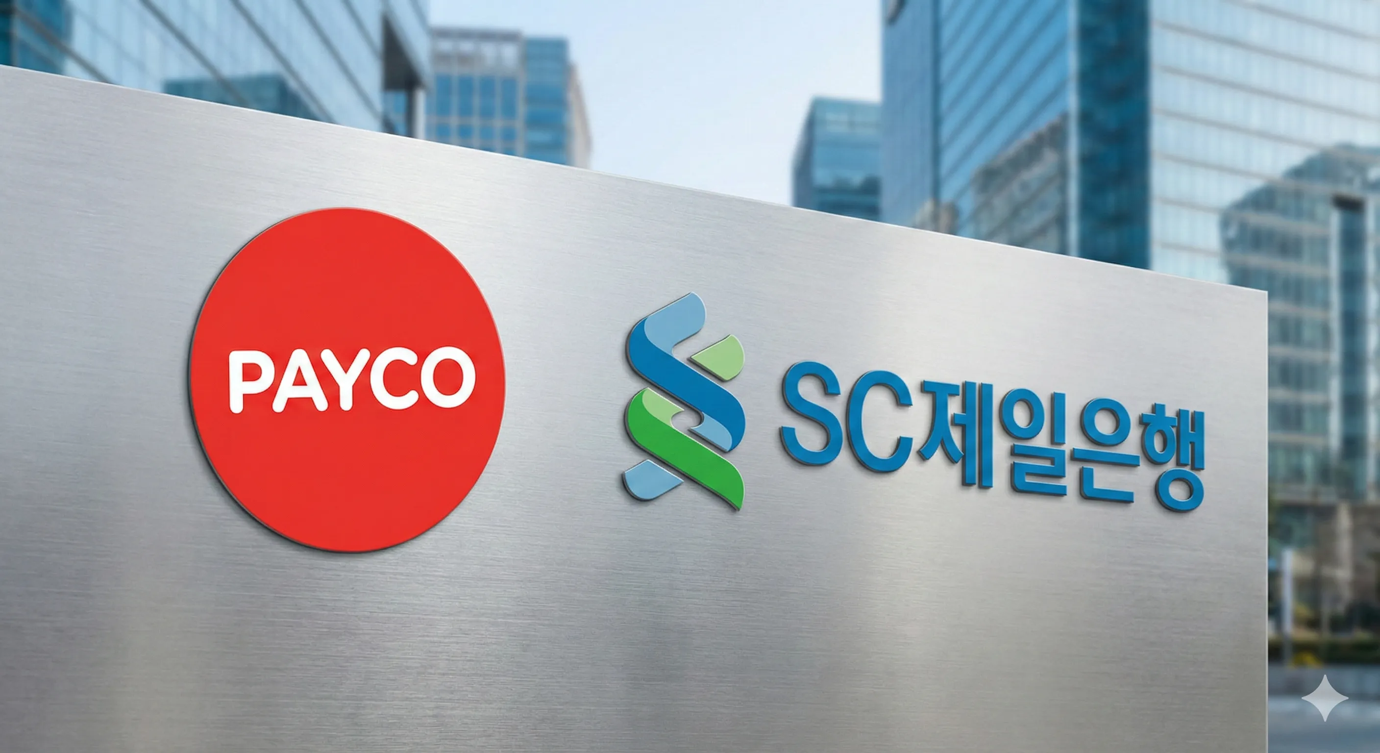 SC제일은행과 페이코 로고가 나란히 배치된 제휴 안내 이미지