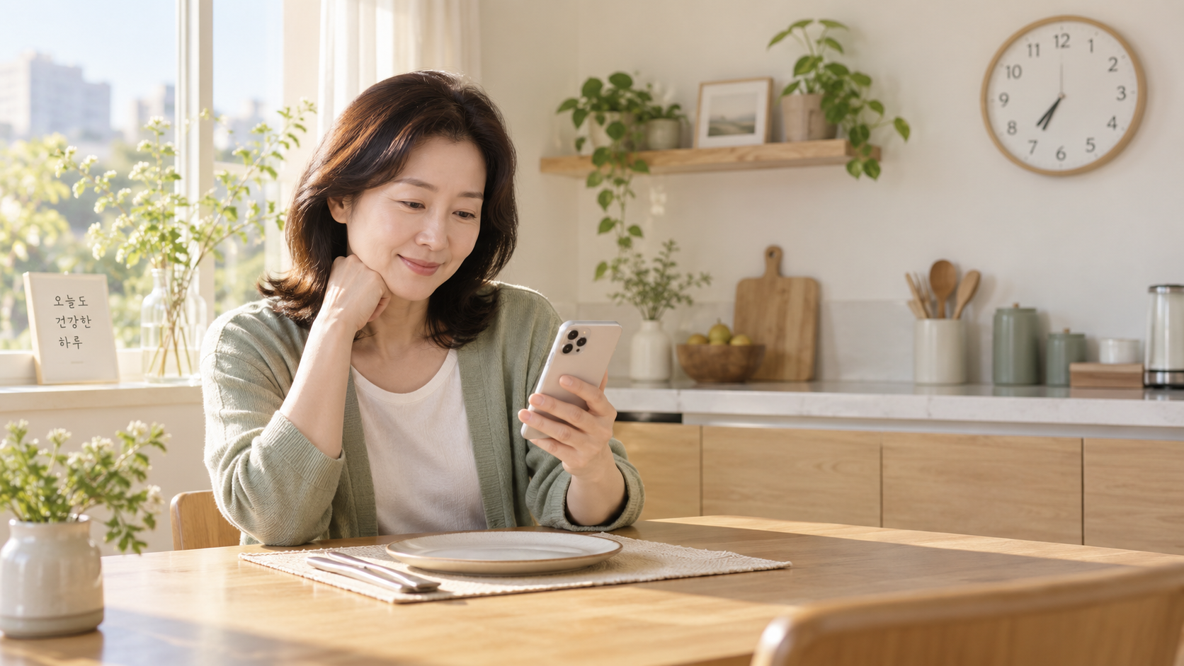 복부초음파 검사 과정과 준비사항을 안내받는 모습