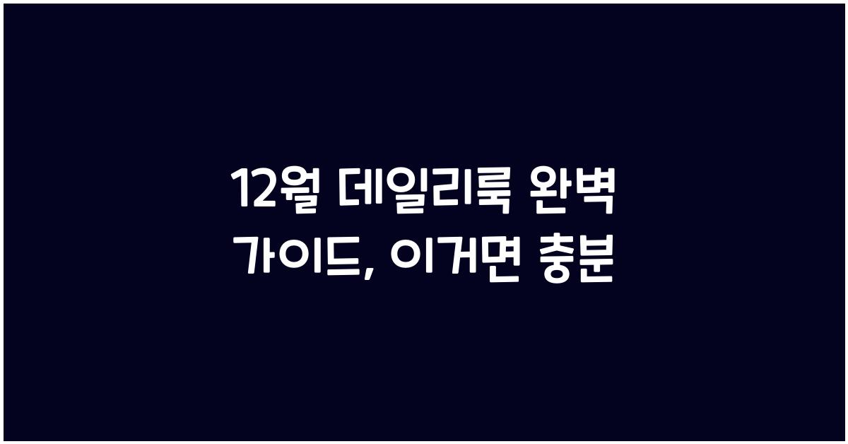 12월 데일리룩