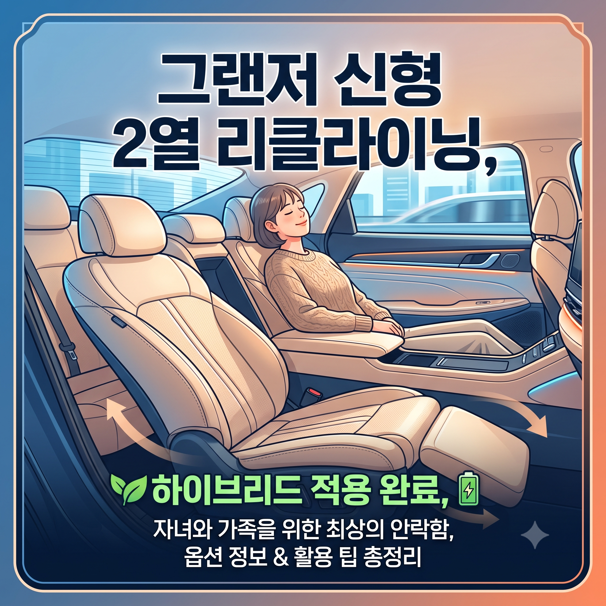 디 올 뉴 그랜저 신형 2열 리클라이닝 시트 옵션 및 하이브리드 적용 총정리