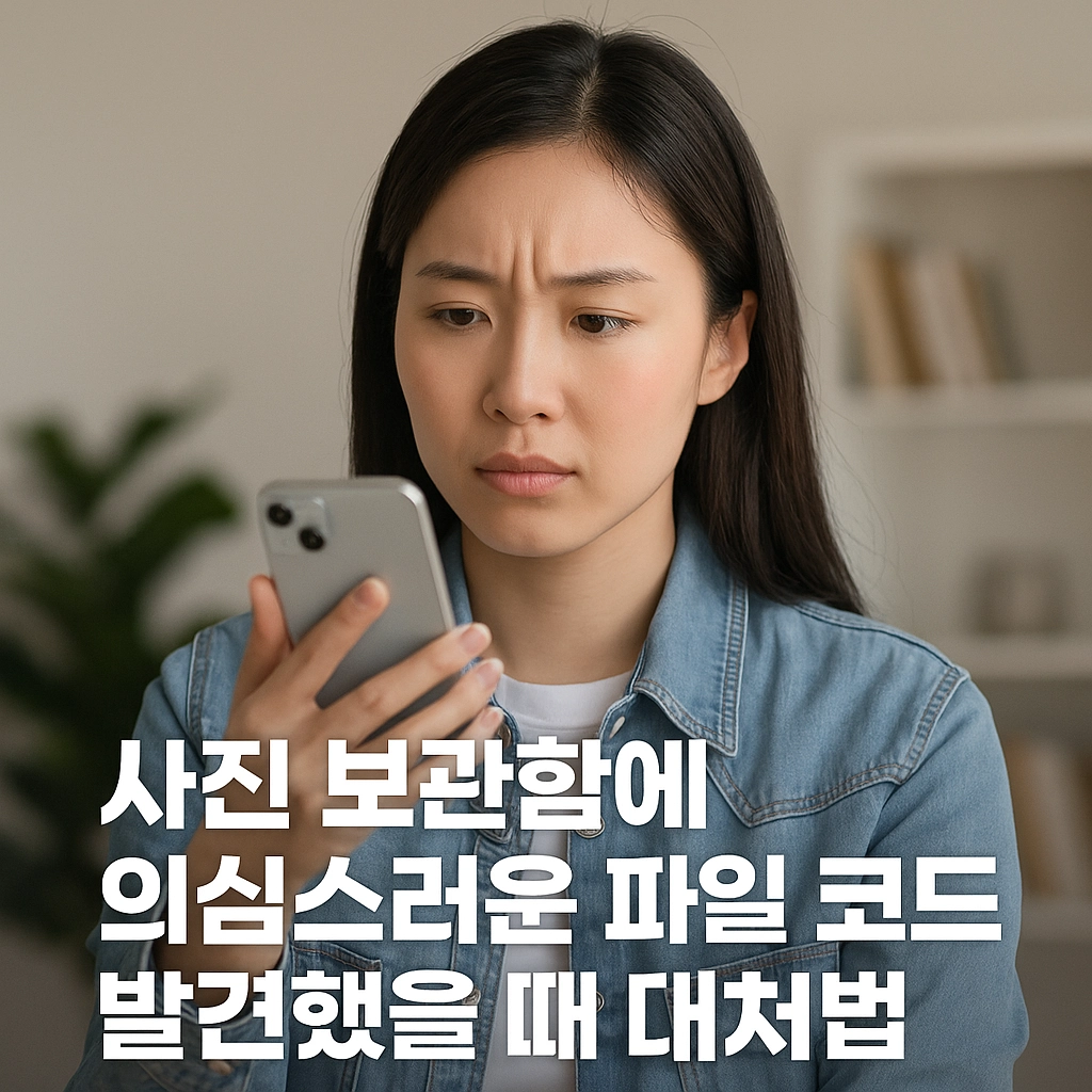 사진 보관함에 의심스러운 파일 코드를 발견했을 때 대처법