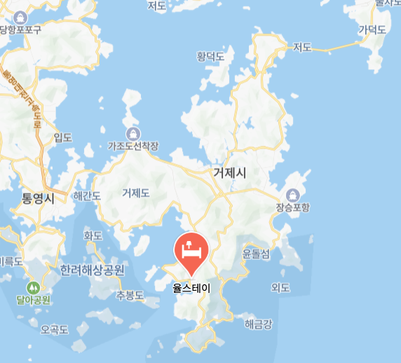 거제도 율스테이 지도 위치 표시