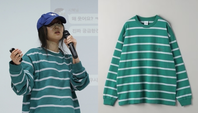 기자회견 때 입은 민희진의 맨투맨과 모자