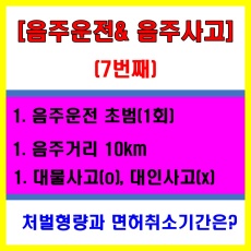음주운전1회-대물사고-형사처벌과 운전면허취소기간