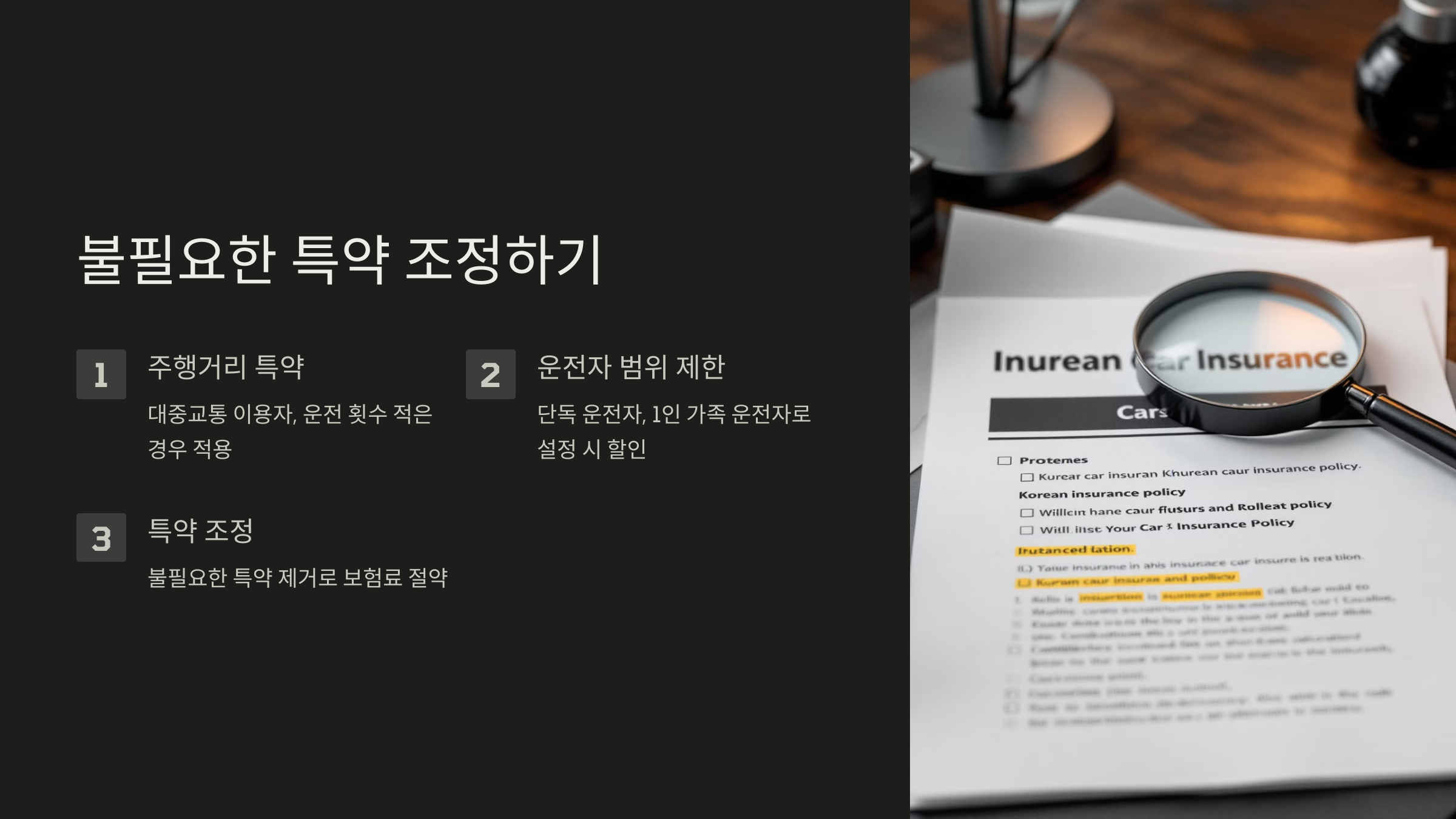 2단계: 불필요한 특약 조정하기