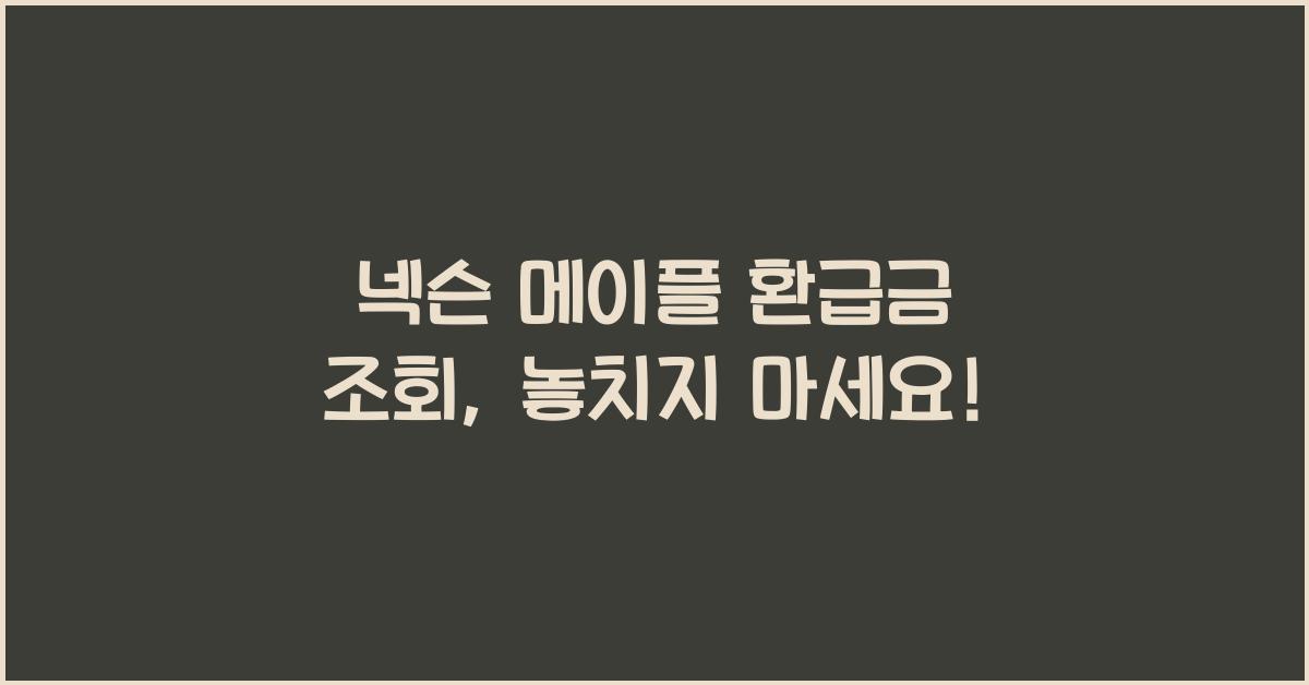 넥슨 메이플 환급금 조회