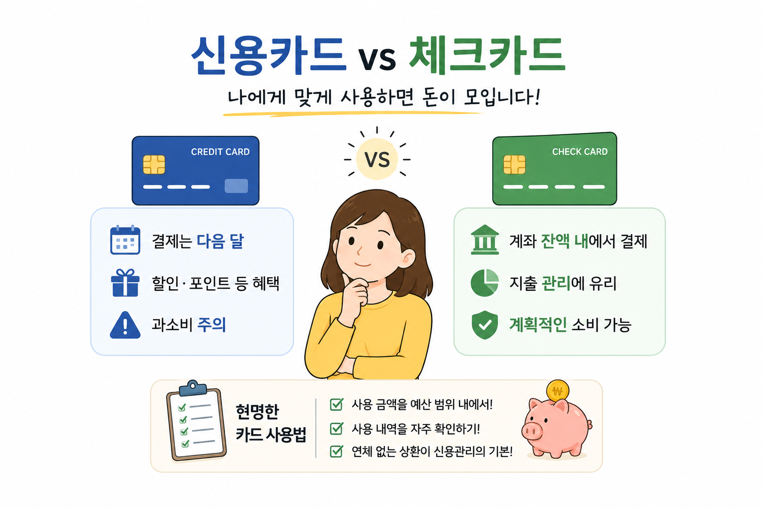 신용카드 vs 체크카드 어떤 게 좋을까?