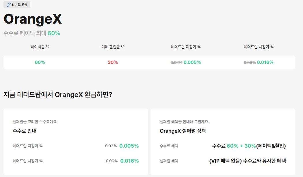 오렌지엑스 테더드랍 연동 시 총 90% 혜택