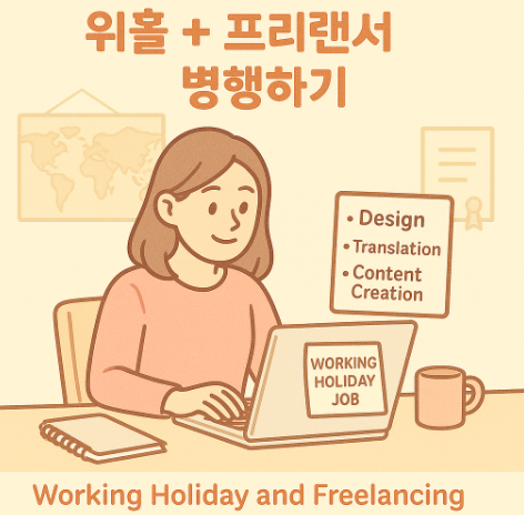 워홀하면서 프리랜서 일 병행하는 모습