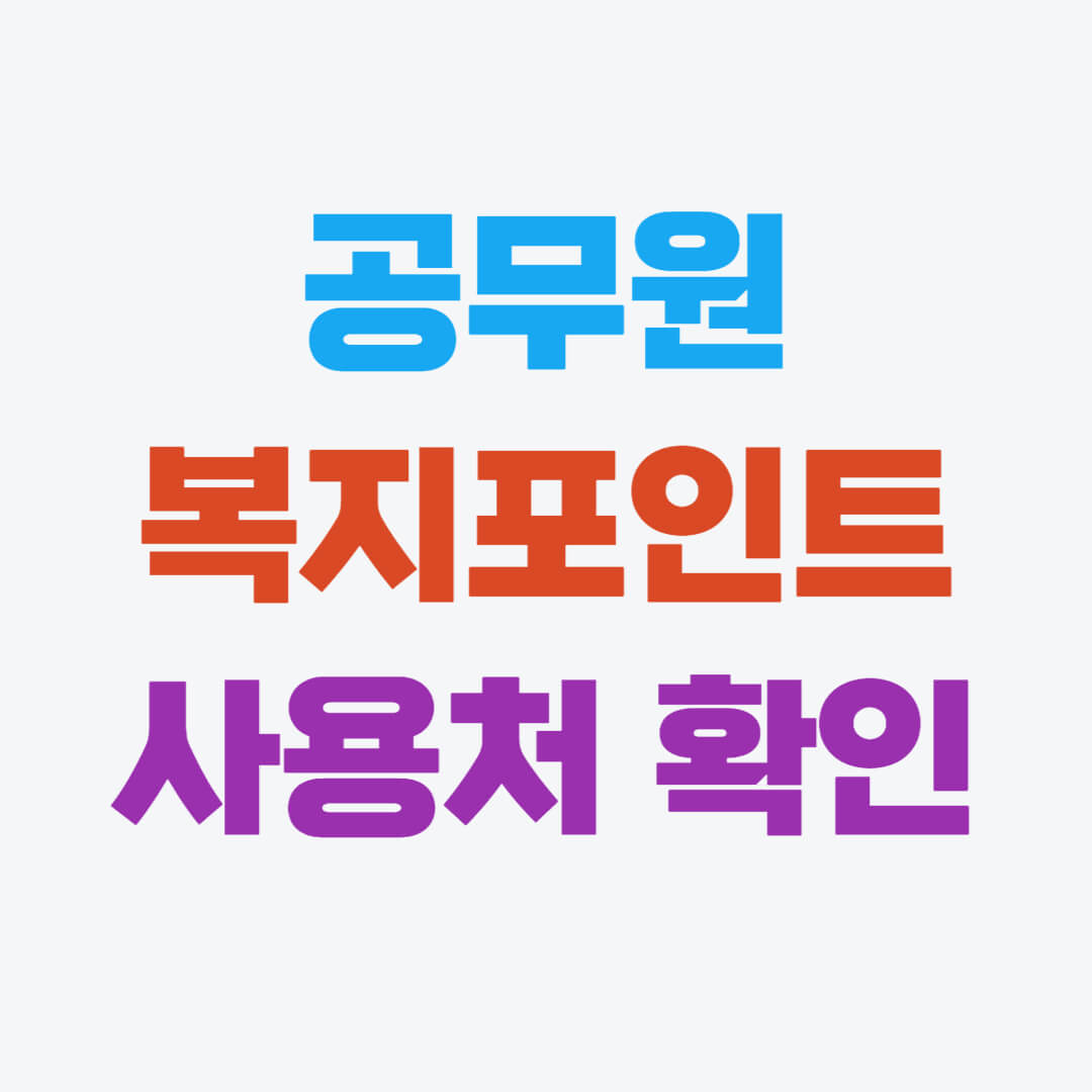 공무원복지포인트 사용처, 지급일, 포인트 간단정리