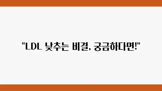 LDL 콜레스테롤 낮추는 음식들
