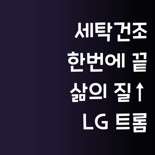 세탁 건조 한번에 끝 LG 트롬 드럼..