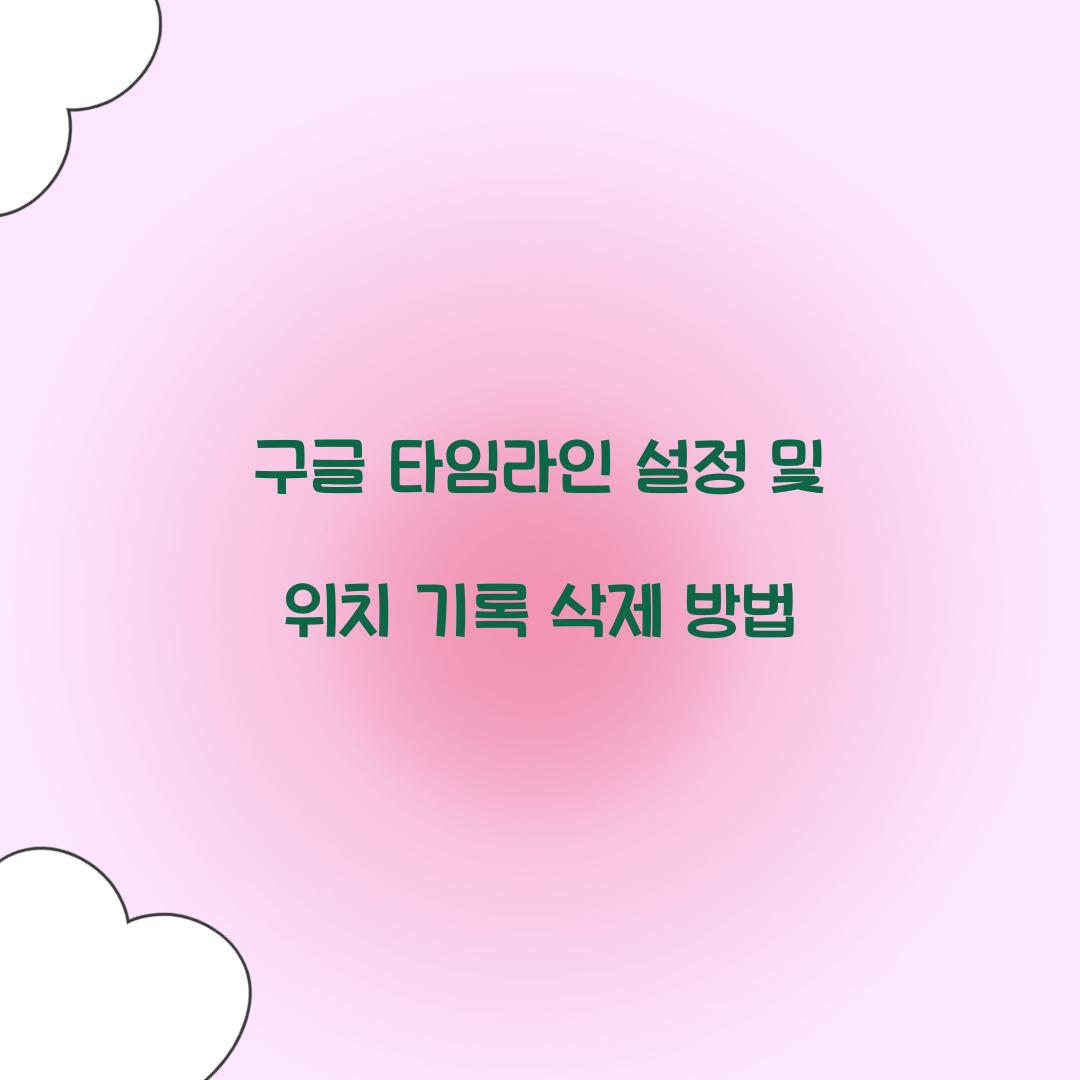 구글 타임라인 설정