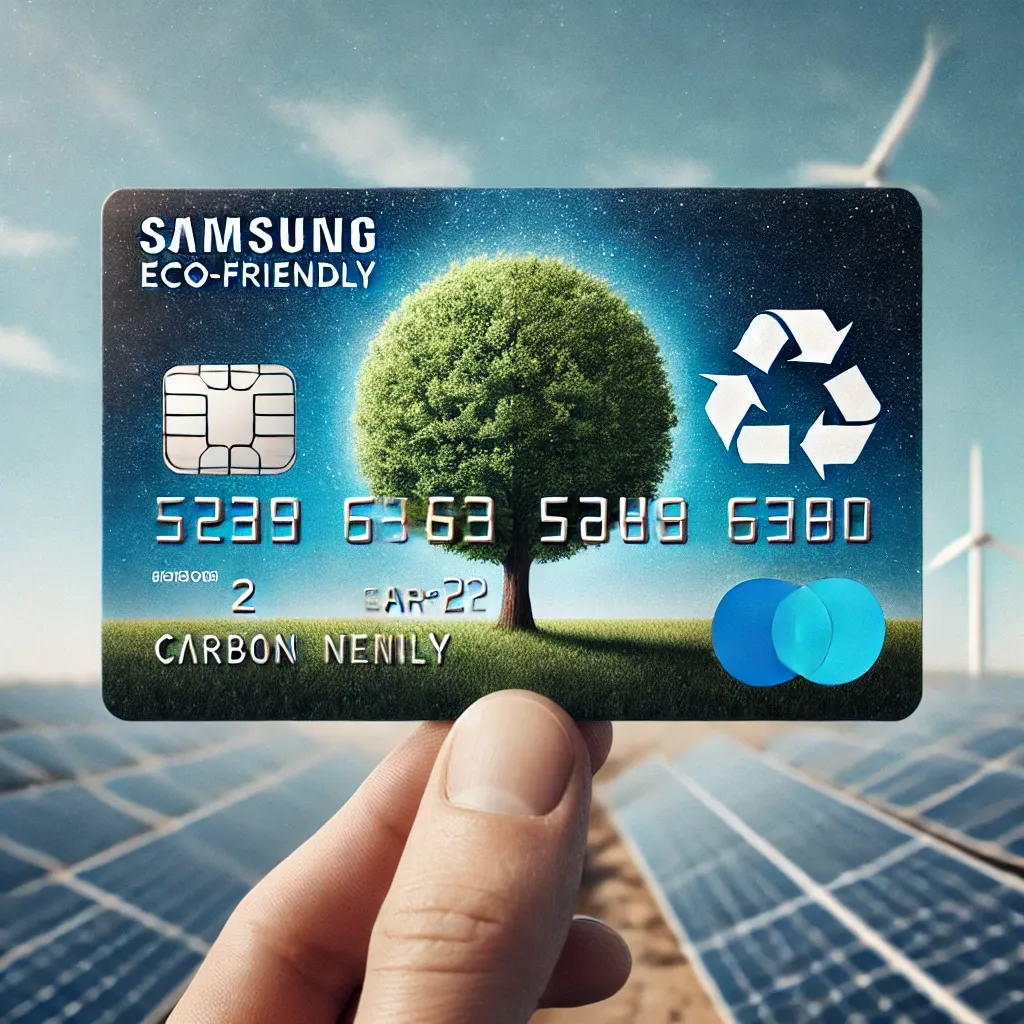 삼성카드에서 자라는 나무와 탄소 중립 상징 아이콘