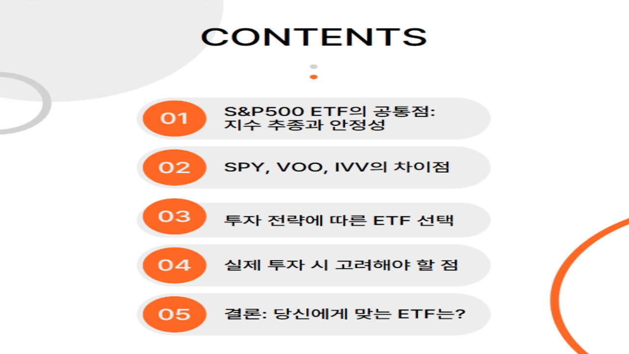 미국 주식 S&P500 ETF SPY, VOO, IVV 비교