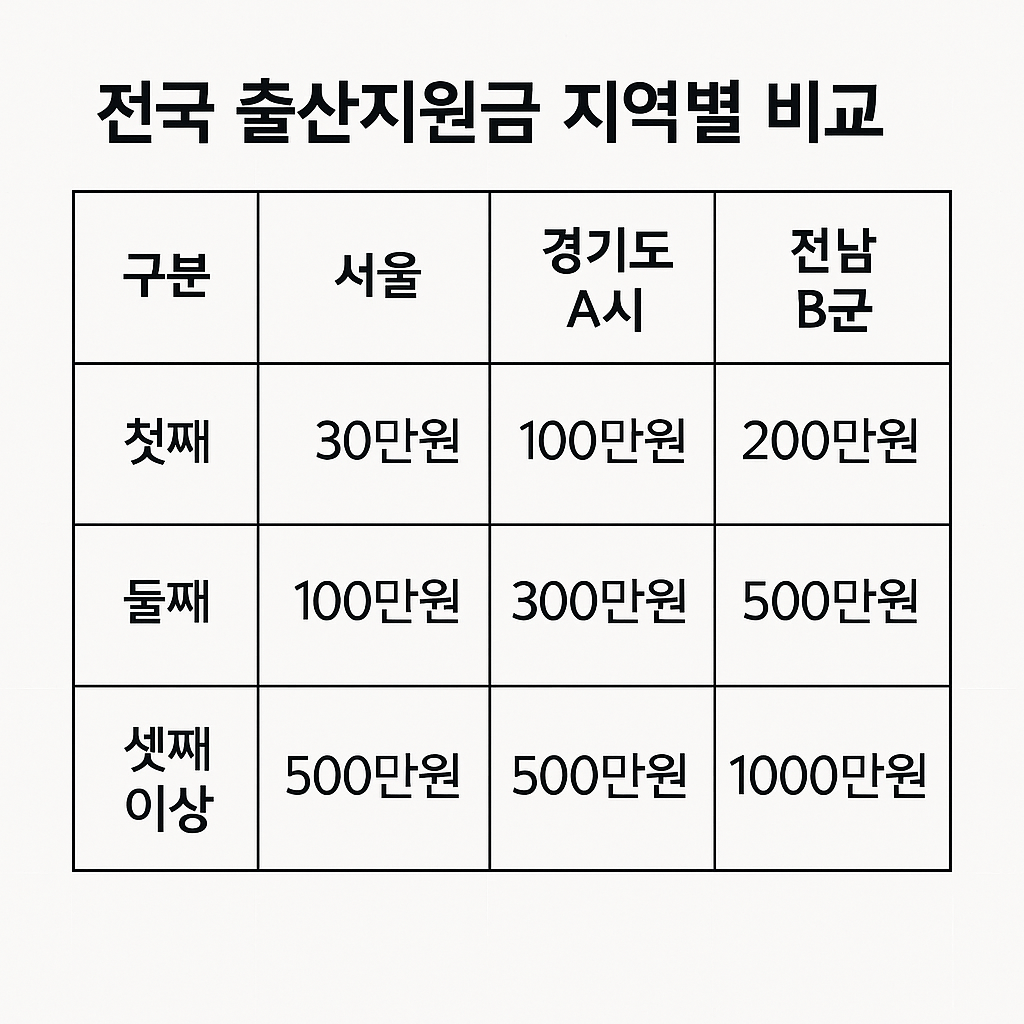 🍼 출산지원금, 시·군·구별로 이렇게 차이납니다!