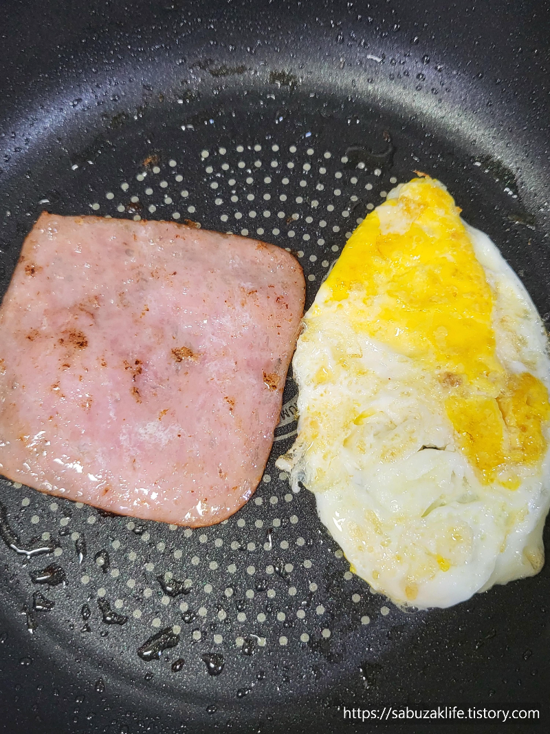 햄치즈계란버거 만들기 5