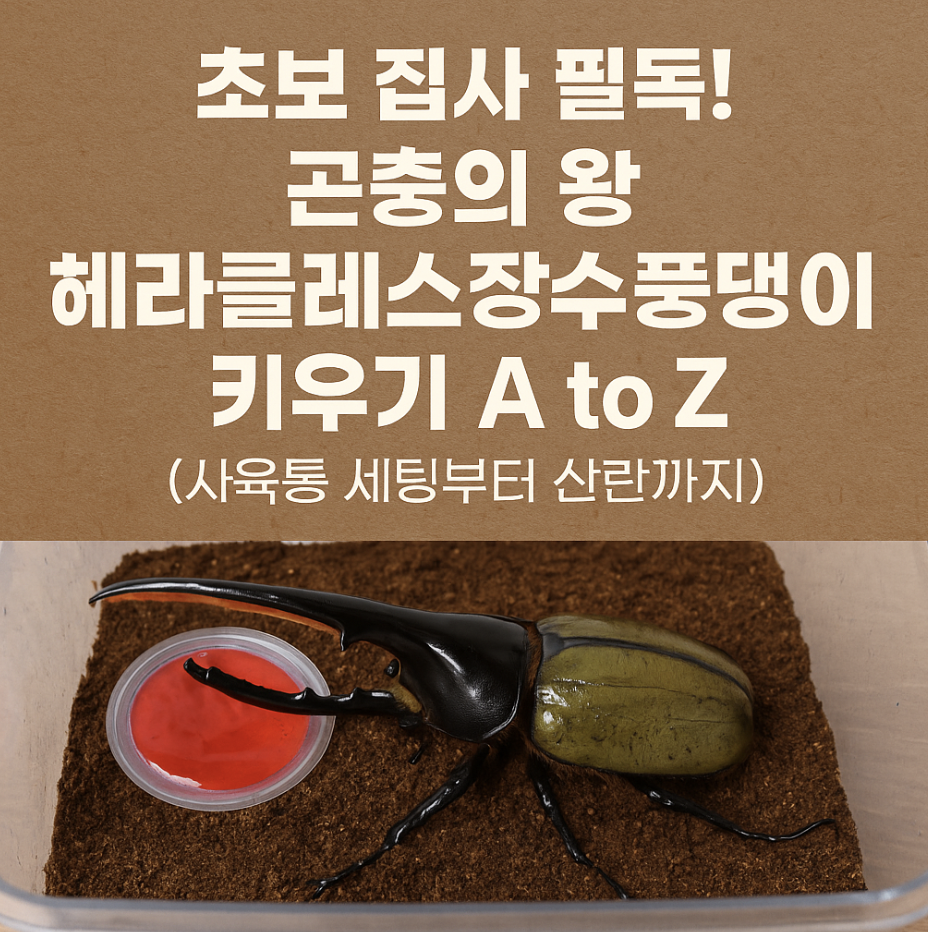초보 집사 필독! 곤충의 왕 헤라클레스장수풍뎅이 키우기 A to Z (사육통 세팅부터 산란까지)