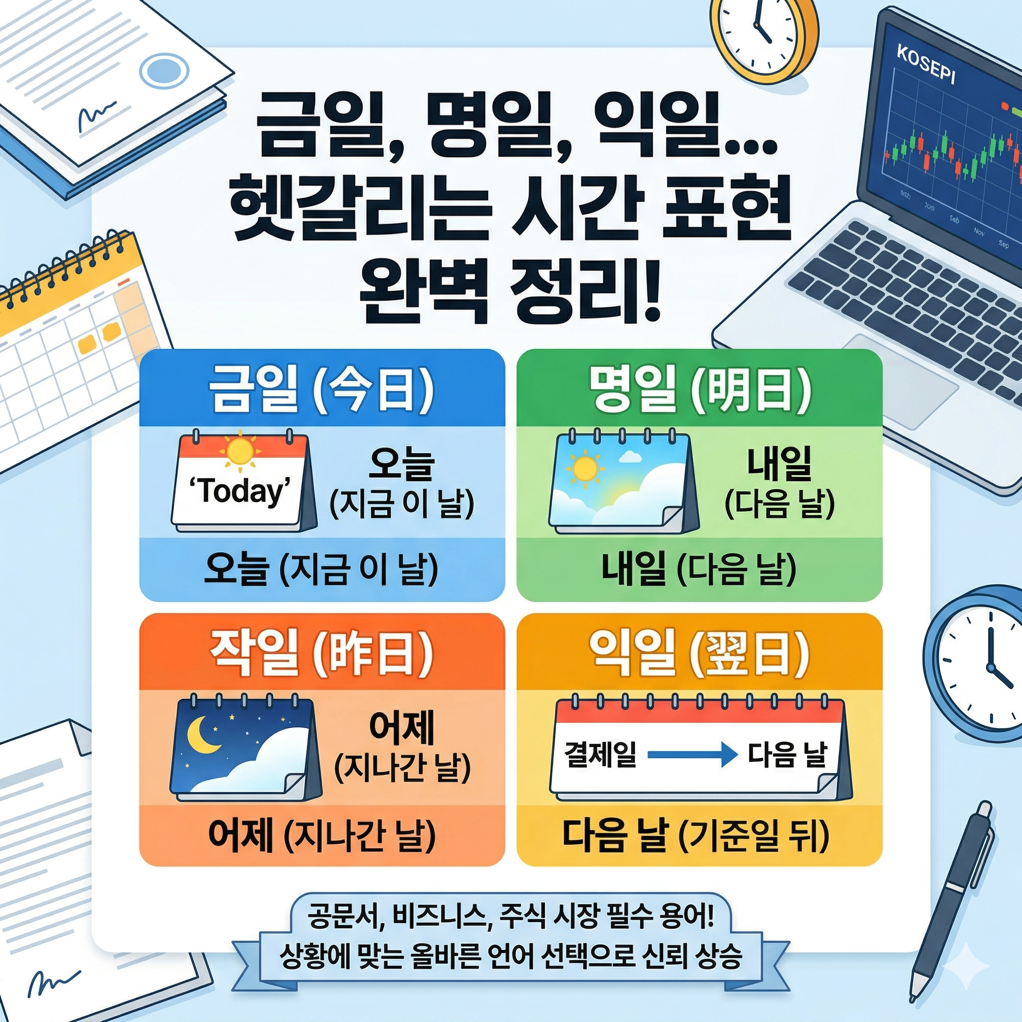 금일 뜻 제대로 알고 계신가요? 헷갈리는 비즈니스 시간 용어 총정리