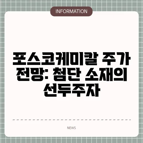 포스코케미칼 주가 전망: 첨단 소재의 선두주자