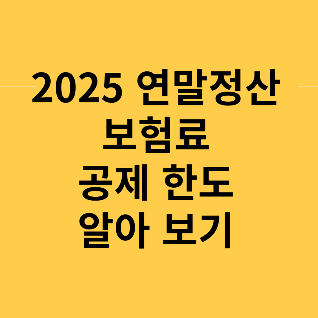 2025 연말정산 보험료 공제 한도