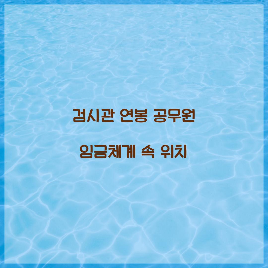 검시관 연봉 공무원 임금체계 속 위치