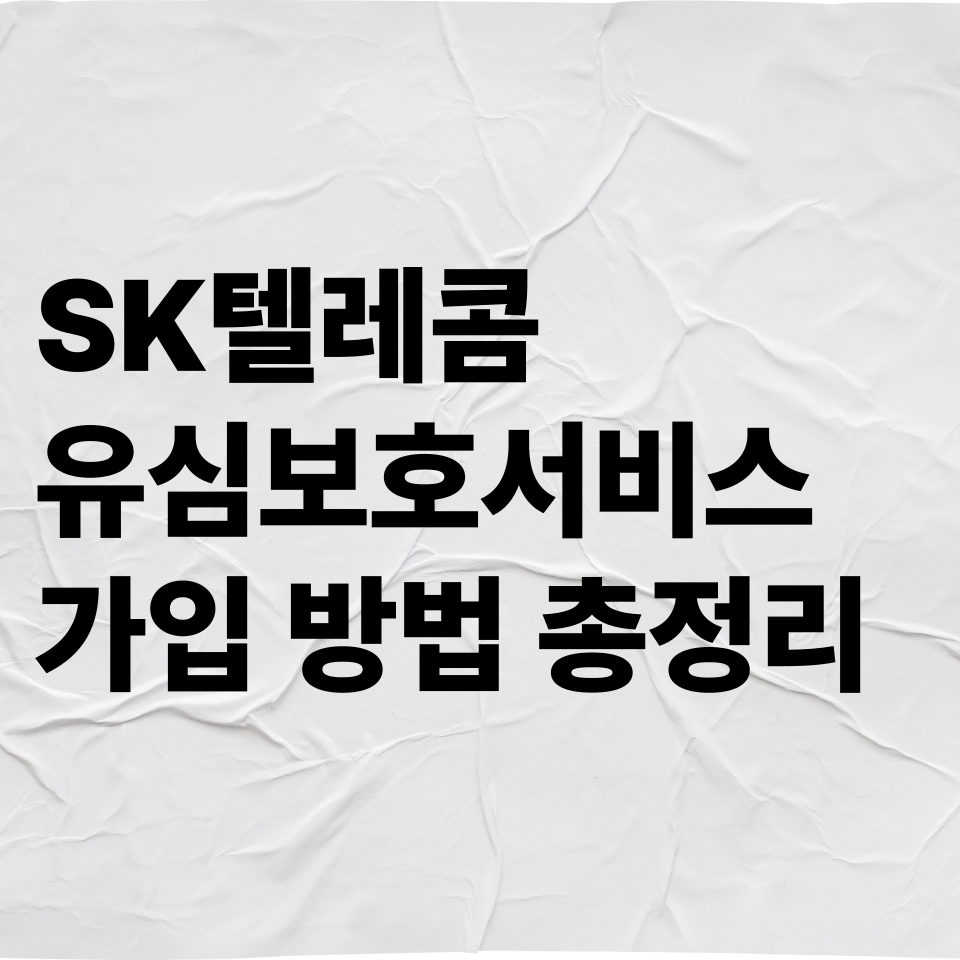 SK텔레콤 유심보호서비스 가입 방법 총정리