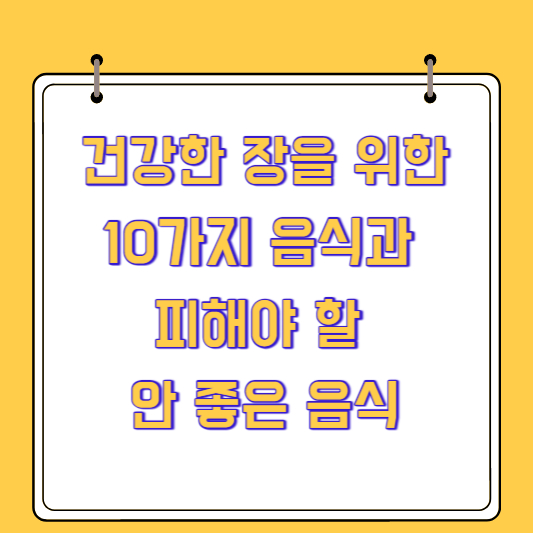 건강한 장을 위한 10가지 음식과 피해야 할 안 좋은 음식