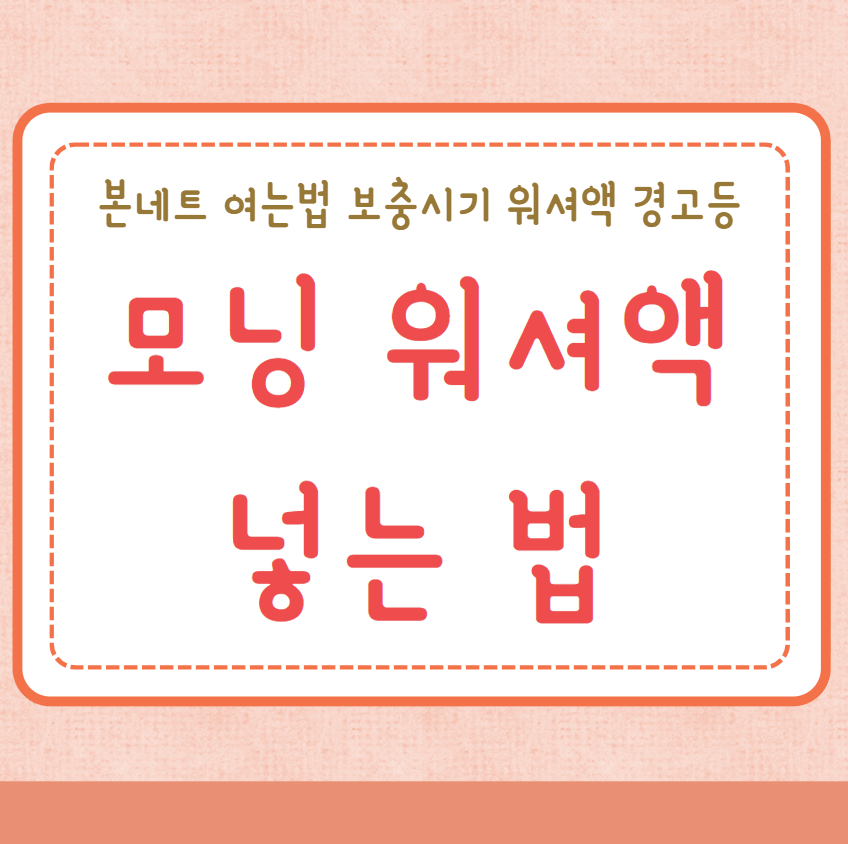 모닝 워셔액 넣는법