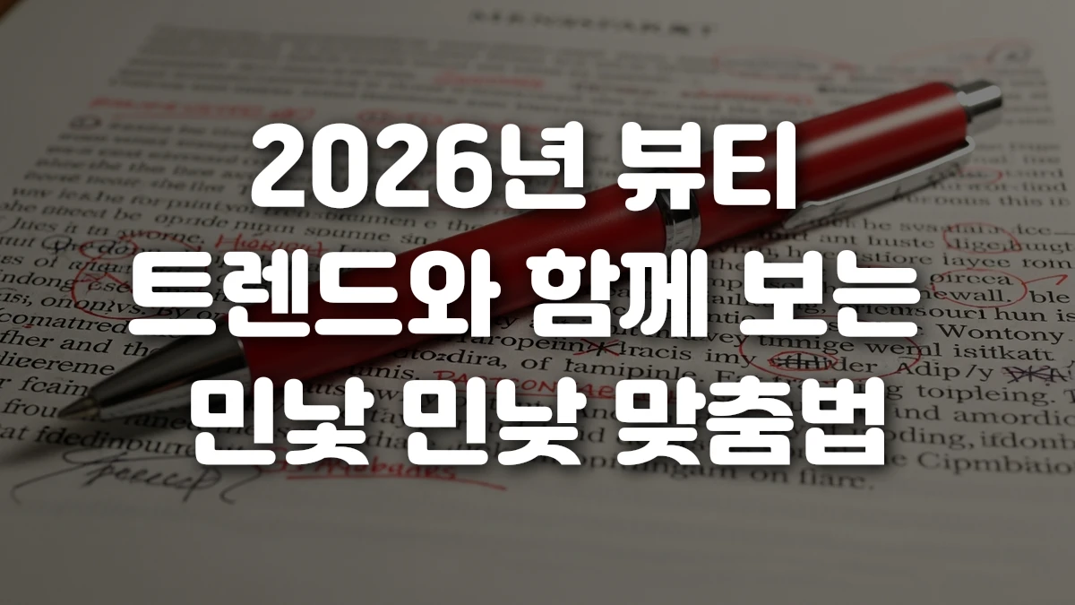 2026년 뷰티 트렌드와 함께 보는 민낯 민낮 맞춤법