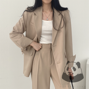 가을 오버핏 셋업 바지 정장 크롭 자켓 세트 수트