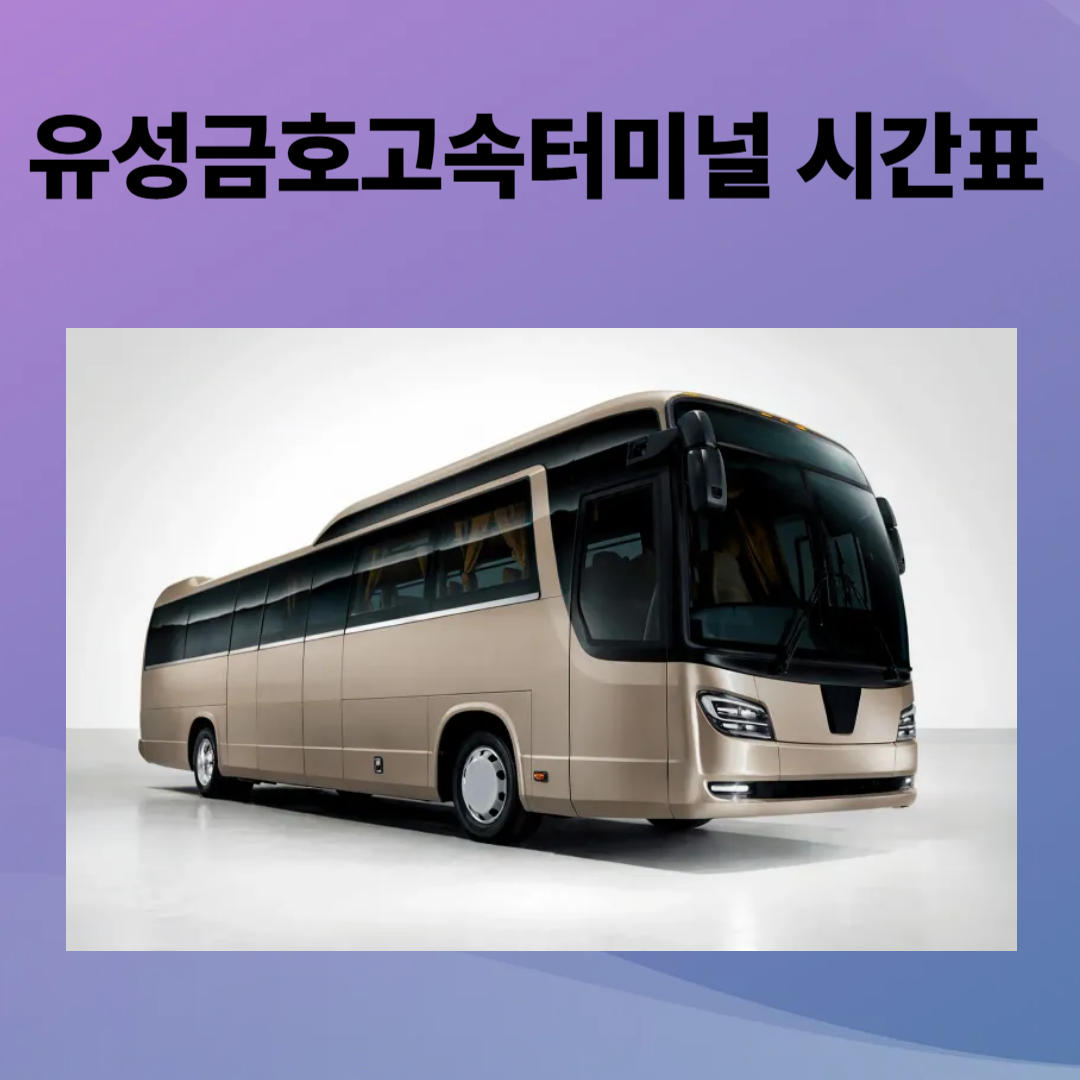 유성금호고속터미널 시간표, 예매, 주차장, 주변 맛집 총정리