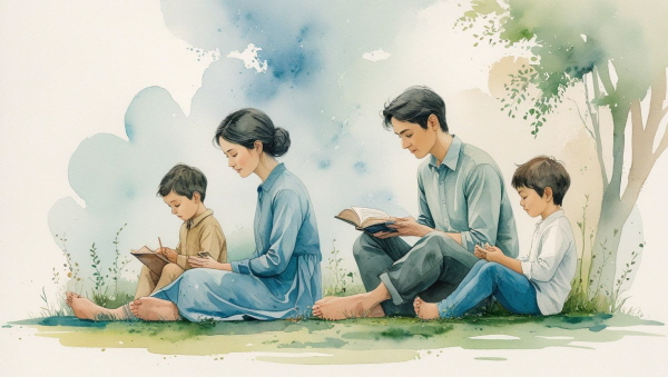 INTP 부모는 조용하고 사려 깊으며, 아이에게도 생각할 여유와 자율을 주고자 합니다에 관한 그림