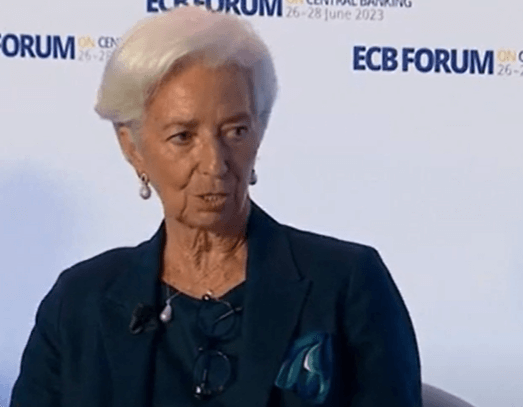 유럽중앙은행 연례 포럼에 참석한 크리스틴 리가르드