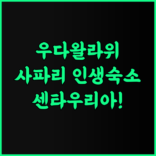 센타우리아 와일드 리조트 후기 우다왈..