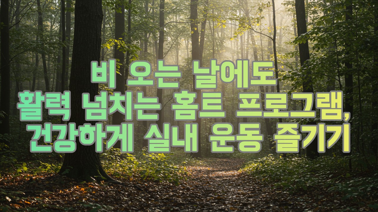 비 오는 날에도 활력 넘치는 홈트 프로그램, 건강하게 실내 운동 즐기기