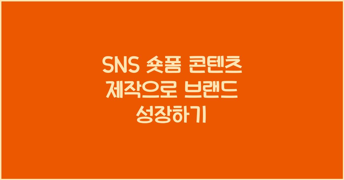 SNS 숏폼 콘텐츠 제작