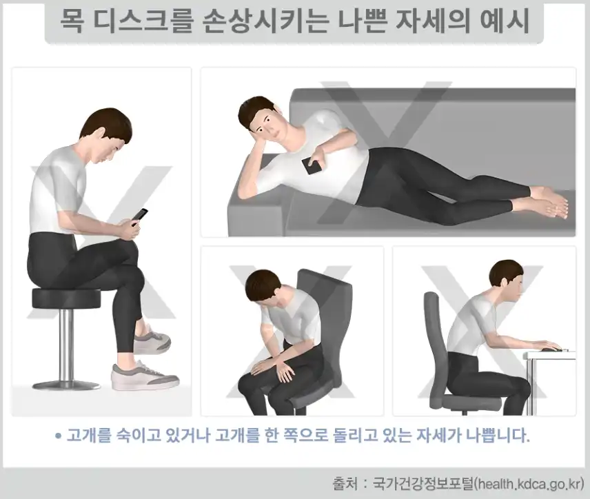 목디스크-나쁜자세-이미지