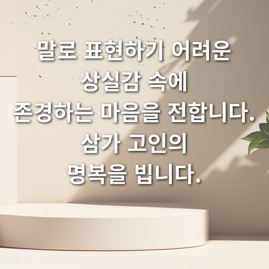 장례식 상주한테 전하는 인사말