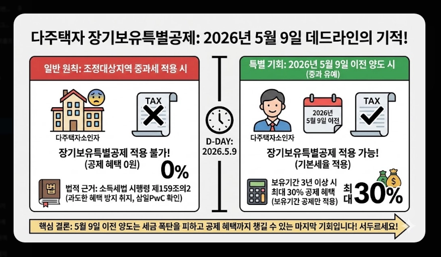 다주택자 기본세율 적용 가이드 [5월 9일 데드라인] 주택 수 산정 및 장특공 활용 전략