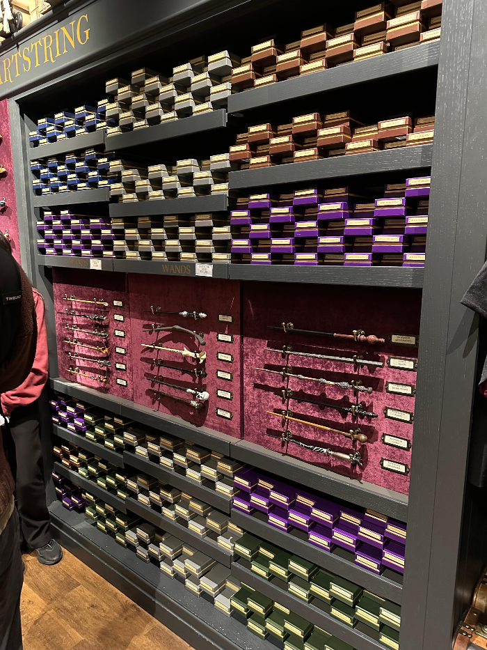 There are many wands in Harry potter shop