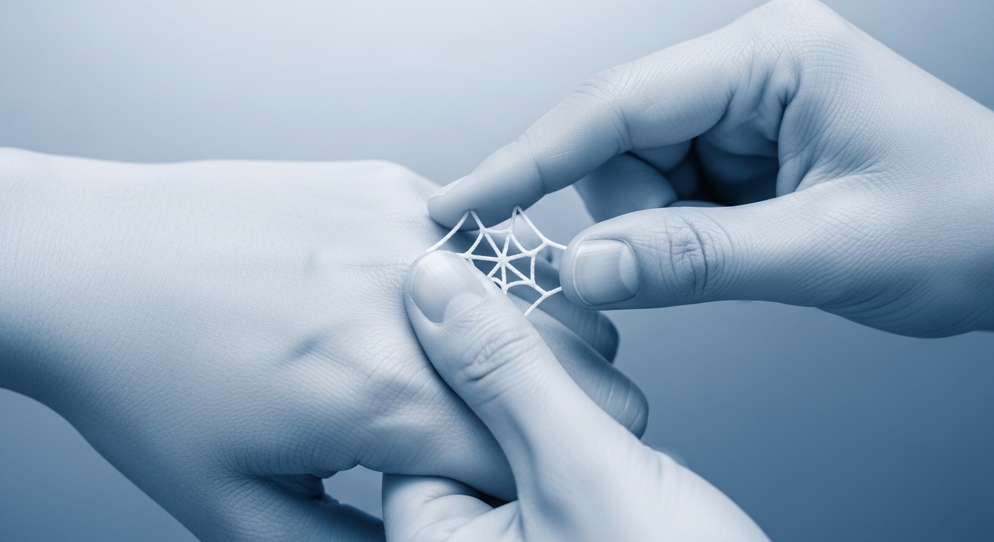 엄지와 검지 사이 합곡혈을 지압하는 손. 급체와 소화불량에 효과적.